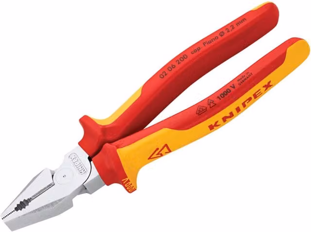 Knipex VDE High Leverage Steel Combination Pliers in Multicolour