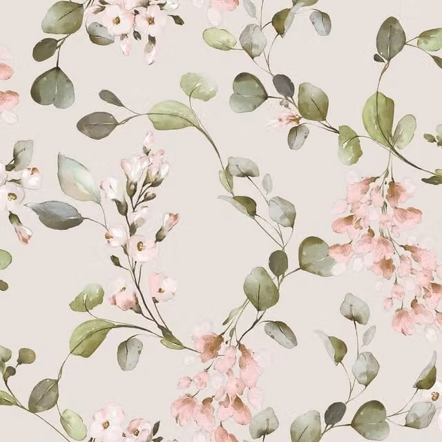 Rasch Rosalie Floral Botanical Wallpaper in Beige and Multicolour Matt Finish – 1