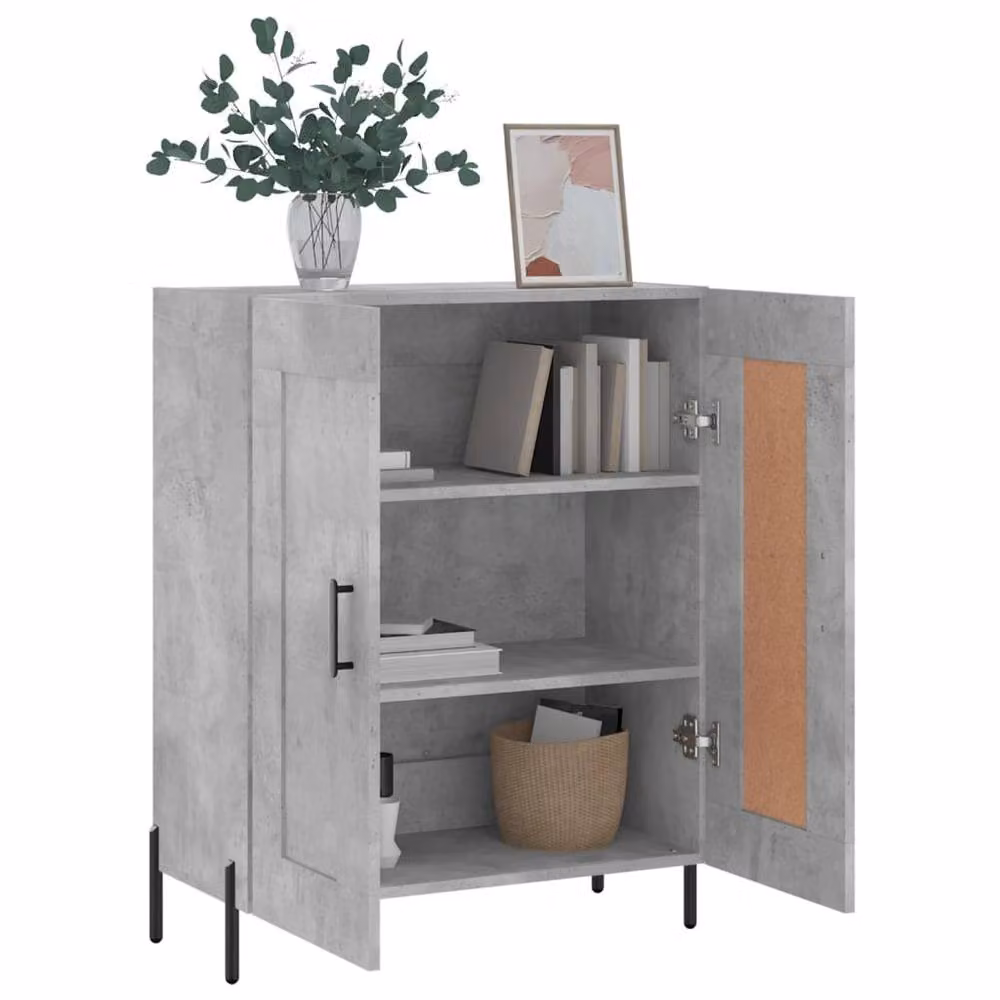 Berkfield Home Sideboard in Concrete Grey, W/D/H: 69.5 x 34 x 90 cm – 2