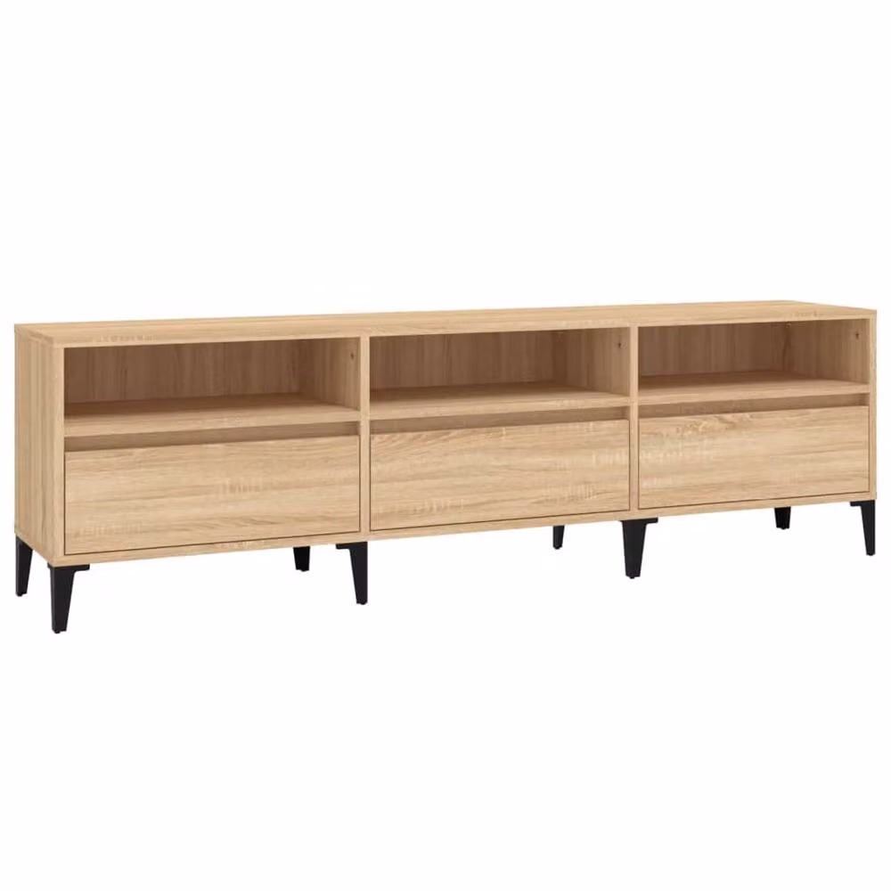 Berkfield Home TV Cabinet in Sonoma Oak Brown, W: 150 cm, D: 30 cm, H: 44.5 cm – 2