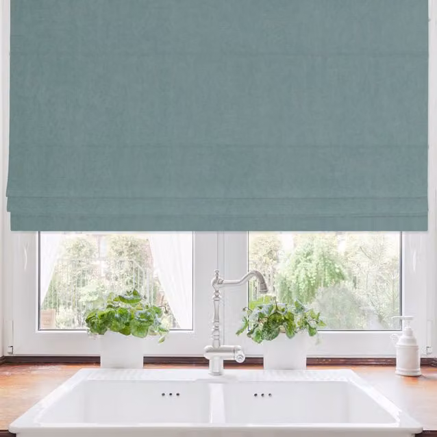 Terrys Elvira Made to Measure Blackout Roman Blind in Plain Green