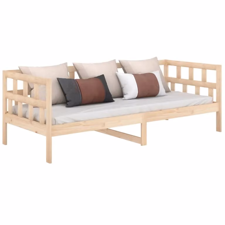Berkfield Home Rustic Solid Wood Pine Day Bed, Brown, W: 90 cm, L: 200 cm