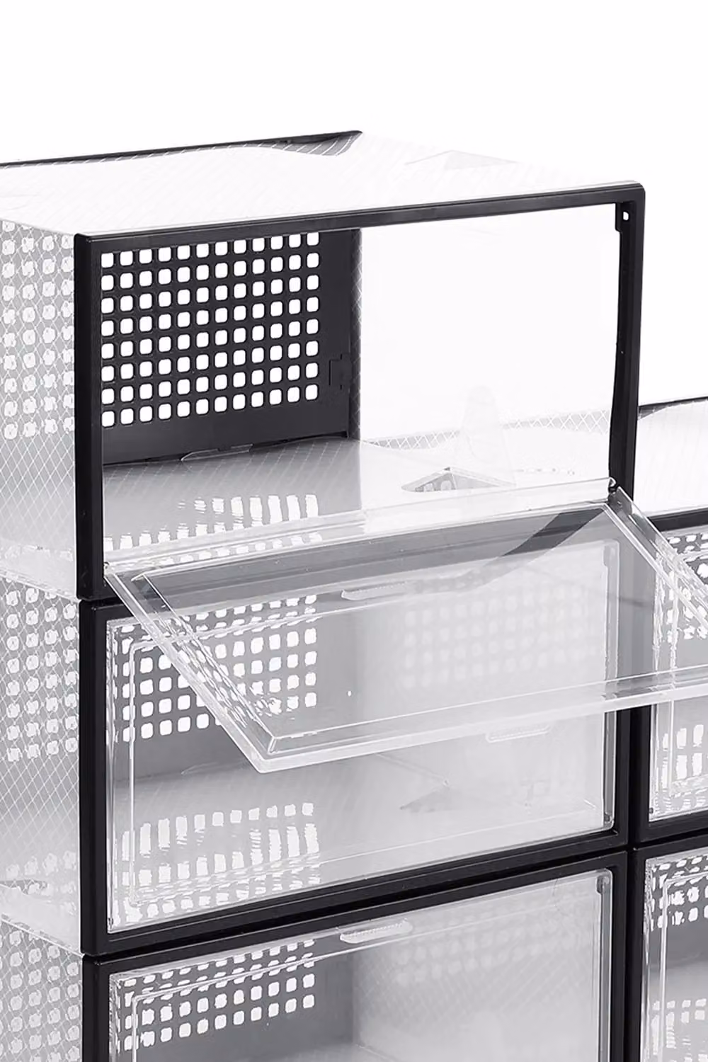 Living and Home 12-Piece Stackable Clear Plastic Shoe Storage Boxes – 3