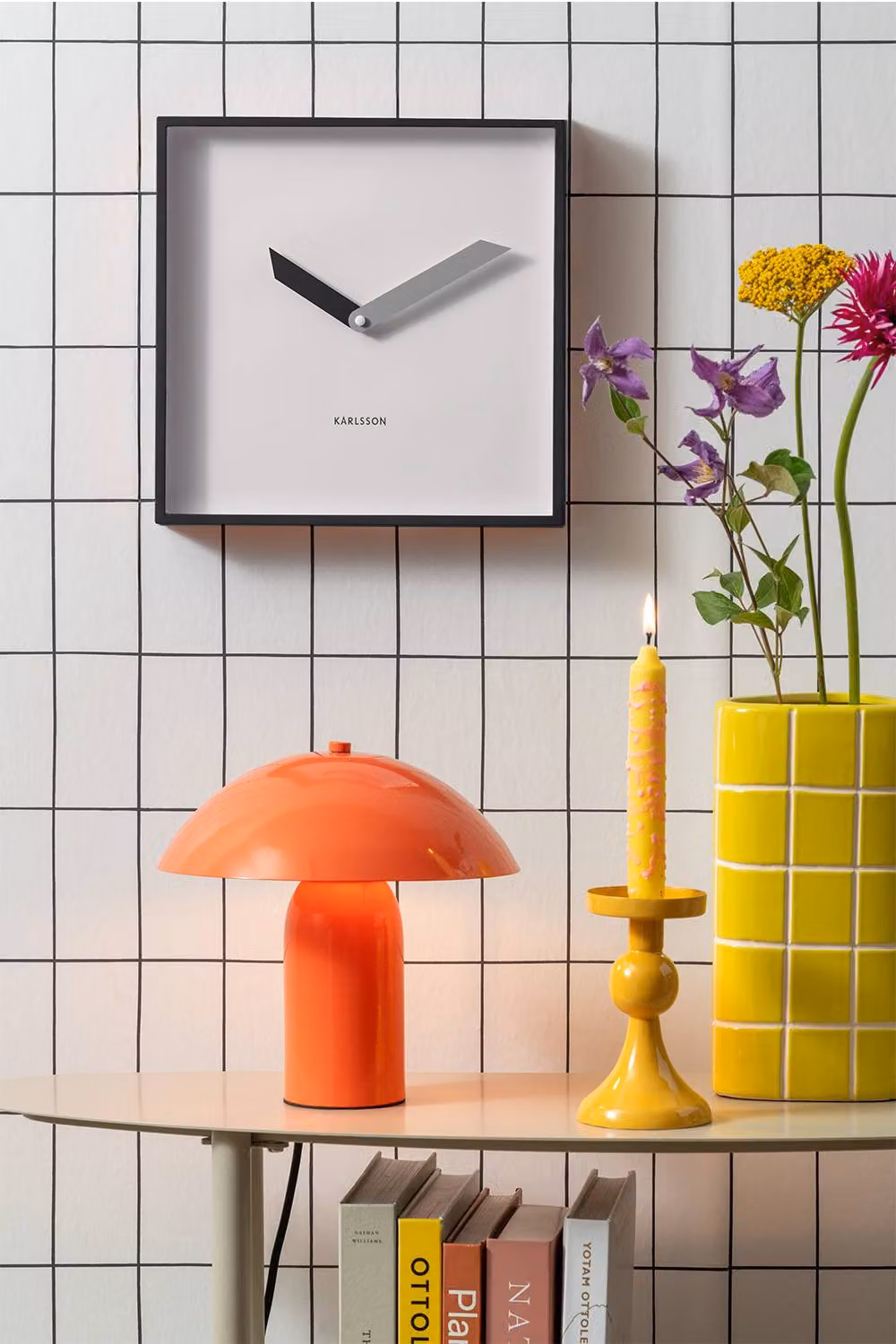 PRESENT TIME Karlsson Retro Geometric Analog Wall Clock - Black – 3