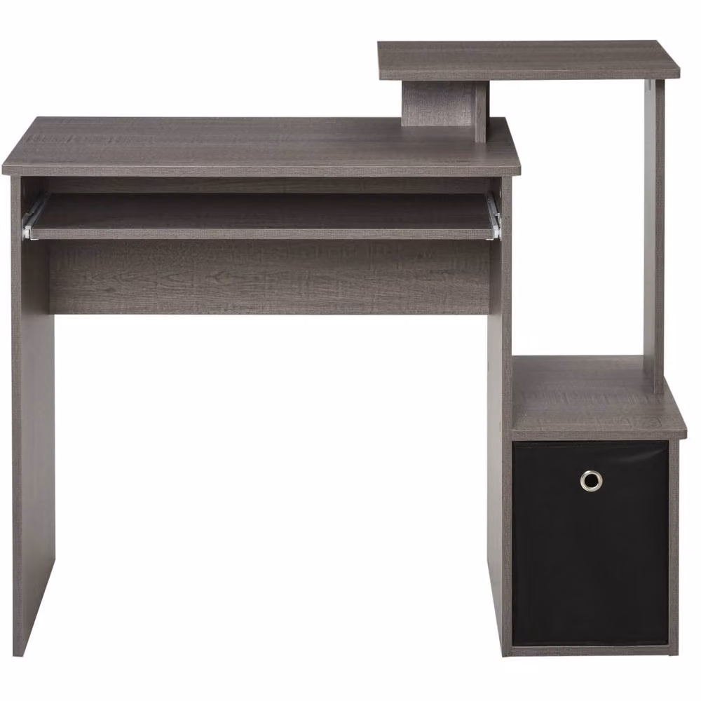 Wyld Haus Ramo Grey Home Office Computer Desk with Side Shelves W: 100 cm, H: 76.7 cm, D: 40 cm – 9