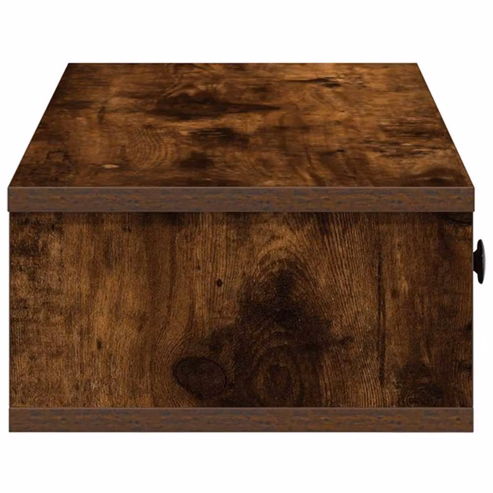 Berkfield Home Wall Shelf with Drawers in Smoked Oak Brown, W/D/H: 60 x 25 x 15 cm – 4