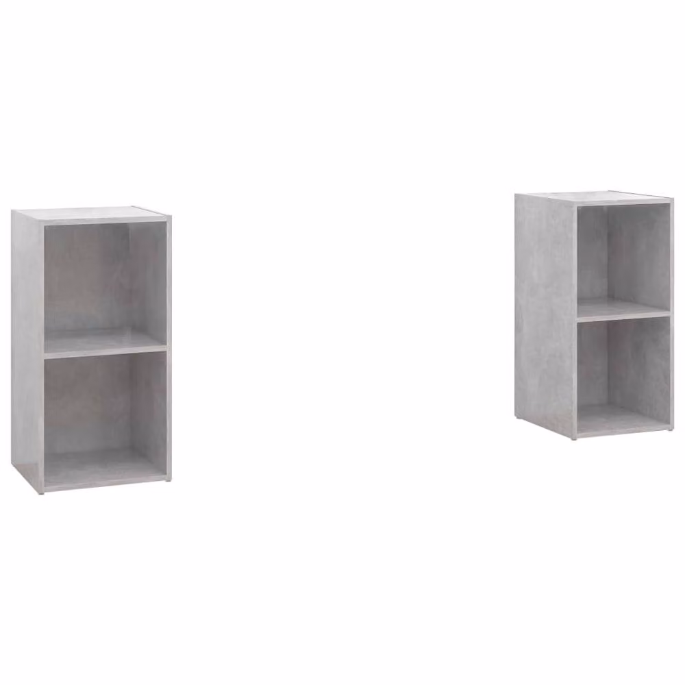 Berkfield Home Set of 2 TV Cabinets in Concrete Grey, Engineered Wood, W/D/H: 72 x 35 x 36.5 cm – 2
