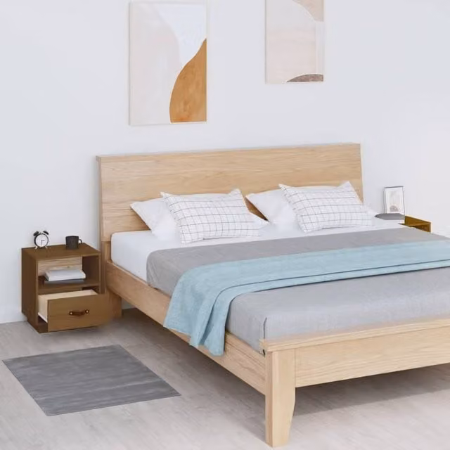 Berkfield Home Beautiful Bedside Cabinets, 2 Piece Set, Honey Brown, W: 40 cm, D: 34 cm, H: 45 cm
