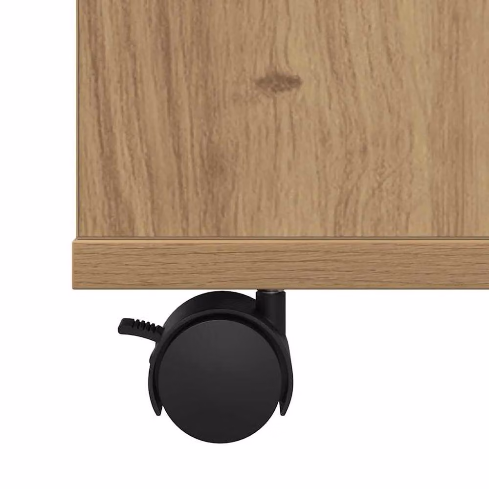 Berkfield Home Artisan Oak Rolling Cabinet in Brown, W/D/H: 60 x 53 x 72 cm – 4