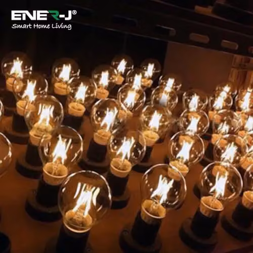 ENER-J 3 Pack Smart WiFi LED Filament A60 Vintage Bulbs, E27, 8.5W, CCT Changeable and Dimmable, Beige and Transparent, Diameter: 40 cm, Height: 25 cm – 2