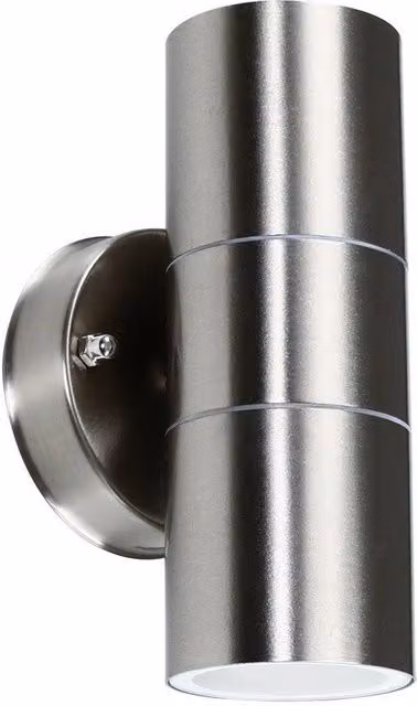 ValueLights Gainsford Modern Silver Stainless Steel Up and Down Outdoor Wall Light – 3