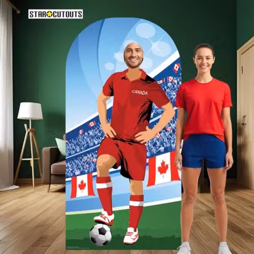 Star Cutouts Canada World Cup 2026 Football Stand-In Cardboard Cutout, Multicolour, Height: 190 cm – 2