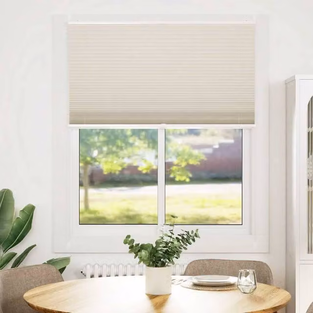 Berkfield Home Single Pleat Plisse Blind in Beige, W: 110 cm, H: 125 cm