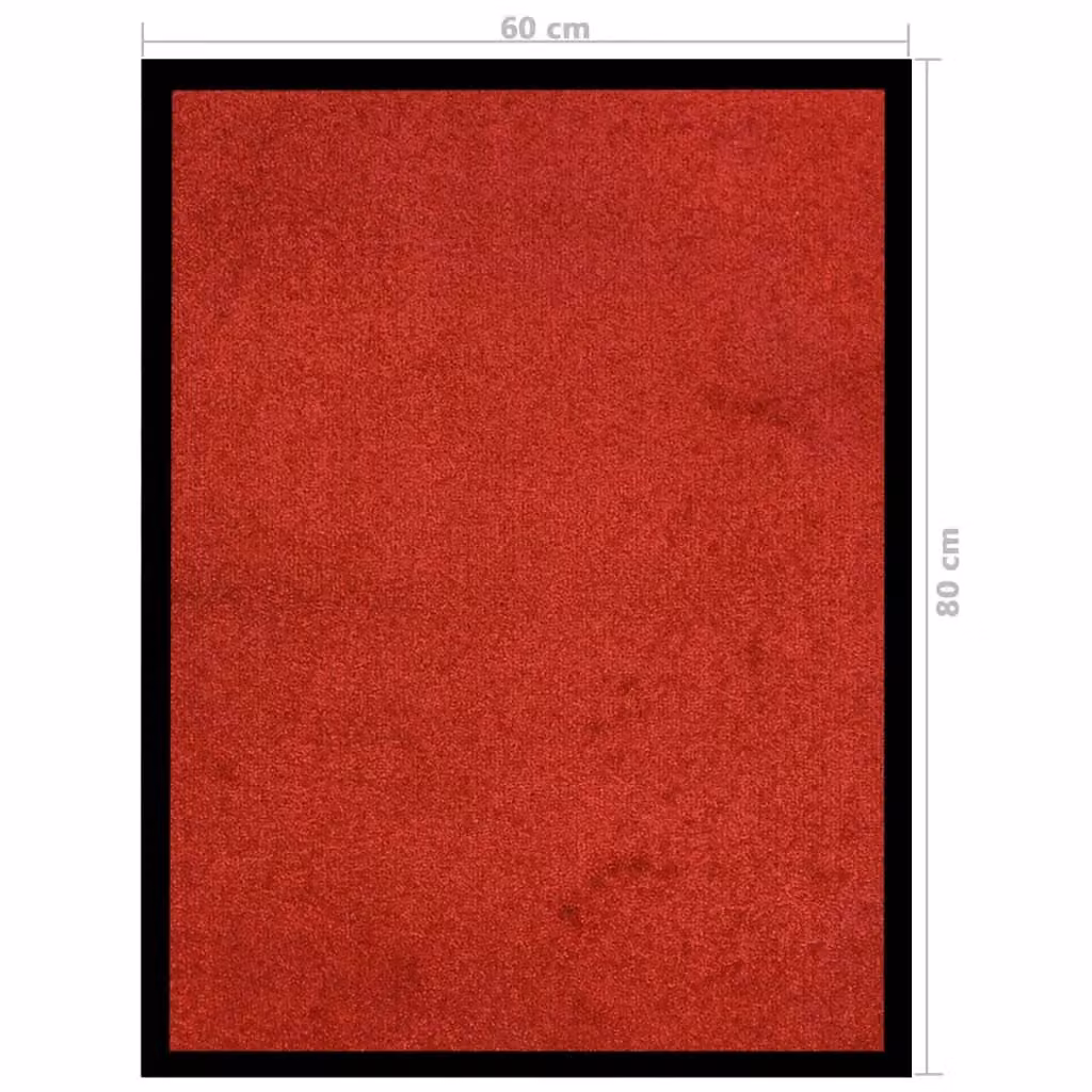 Berkfield Home Red Non-Slip Rectangular Doormat W: 60 cm, D: 80 cm – 4