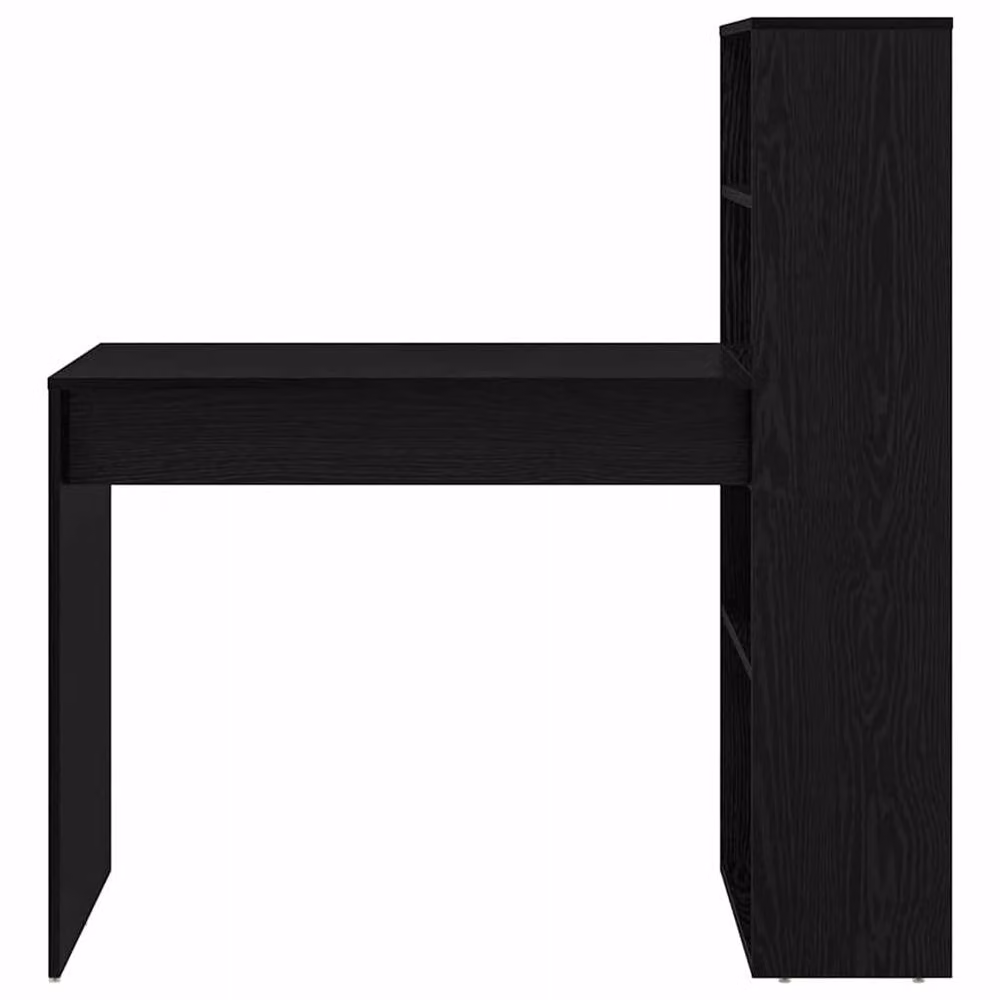 Berkfield Home Modern Writing Desk with Storage in Black Oak, W/D/H: 113 x 54 x 120 cm – 4