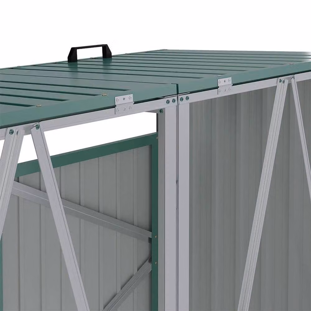 EONLION Green Steel Double Bin Wheelie Bin Garden Storage – 3