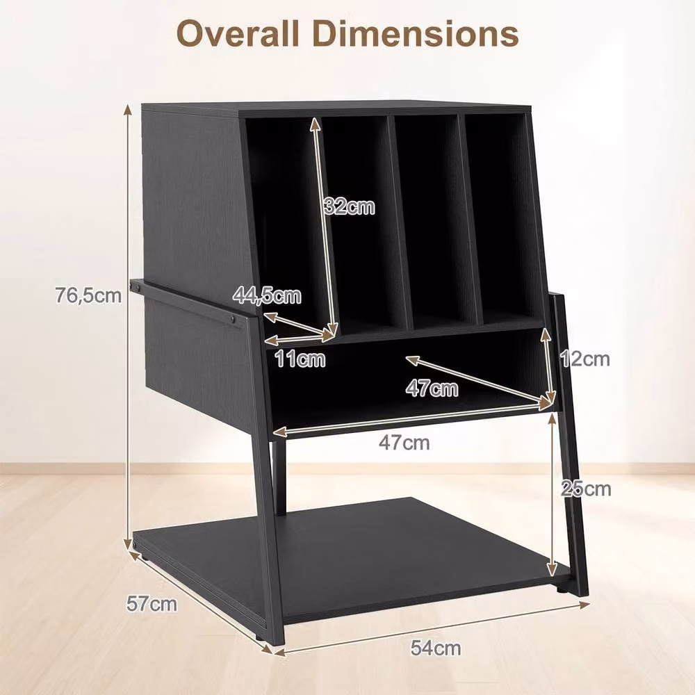 SPETLEK Record Player Stand with Charging Station in Black – 2