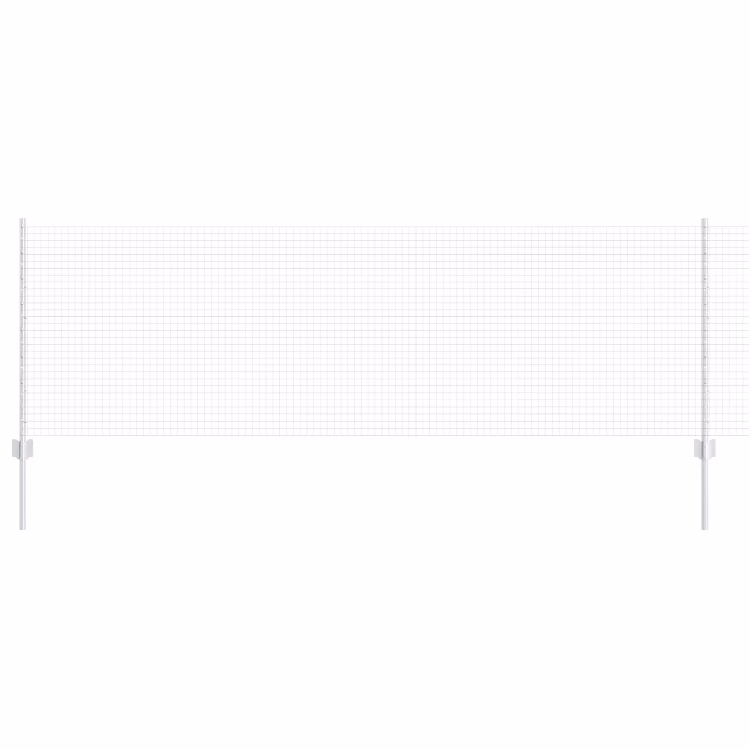Berkfield Home Galvanised Steel Welded Wire Fence with 5 U-Profile Posts, Silver, W: 10 m, H: 0.8 m – 2