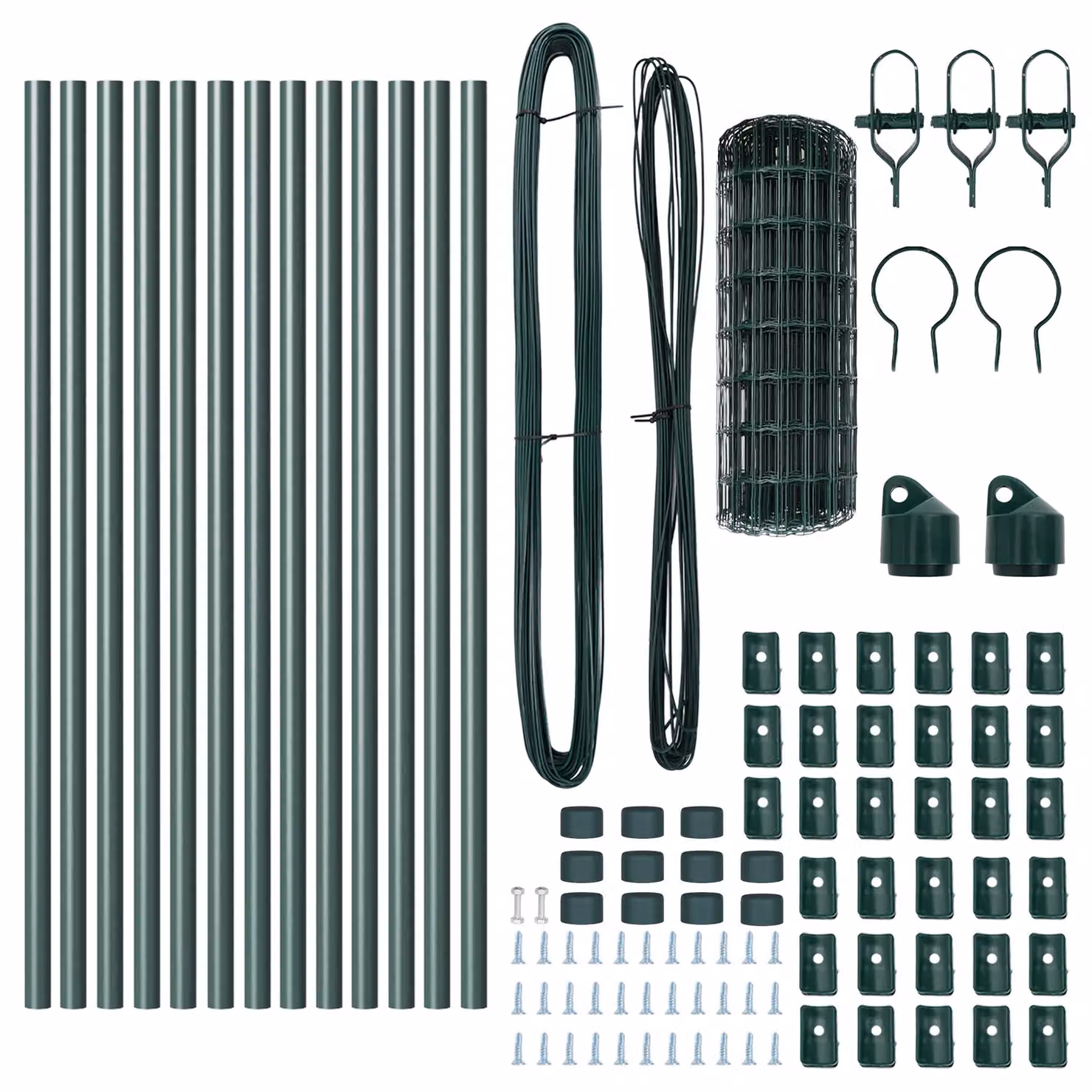 Berkfield Home Euro Fence with 13 Posts, Galvanised Steel, Green and Silver, 0.4 x 25 m – 4