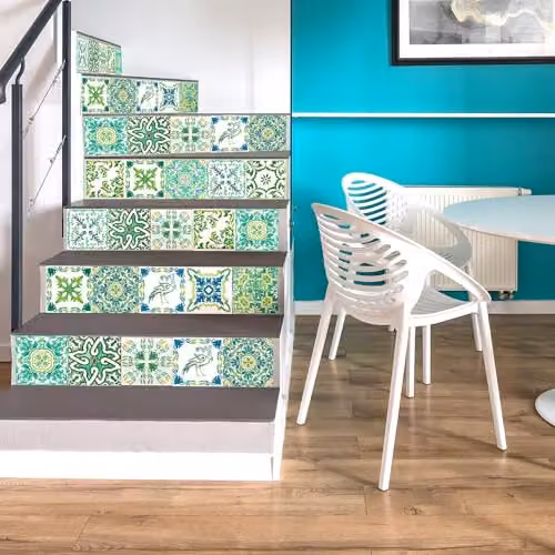WALPLUS Turkish Green Self Adhesive Wall Tiles for Kitchen and Bathroom, 24 Pack, W/D/H: 15 x 15 x 0.25 cm – 2