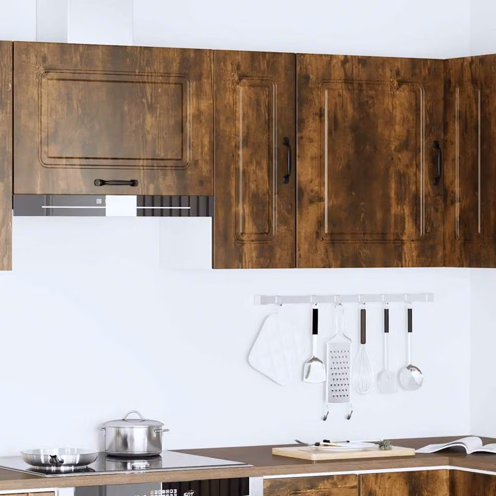Berkfield Home Kalmar Wall Mounted Kitchen Cabinet in Smoked Oak Brown Engineered Wood – 3