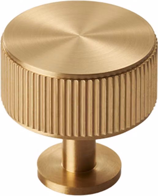 Handle & Home Brushed Gold Reeded Brass Cabinet Knob