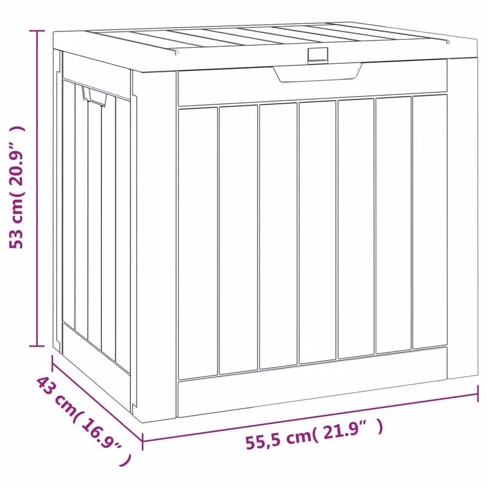 Berkfield Home Garden Storage Box in Brown Plastic, W/D/H: 55.5 x 43 x 53 cm – 3