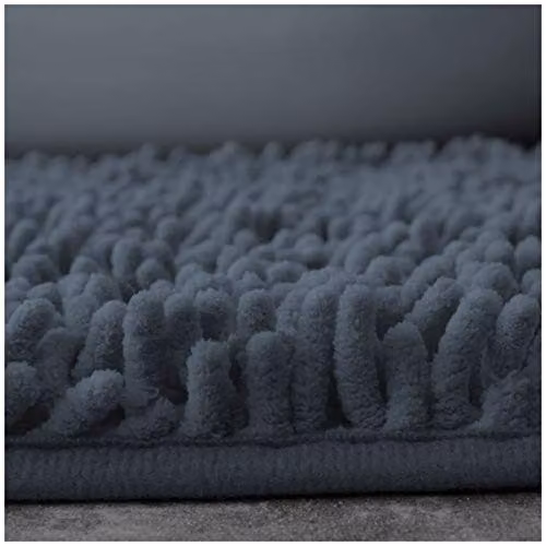 Gaveno Cavailia De Lavish Chenille Bath Mat and WC Pedestal Mat Set, Dark Grey – 2