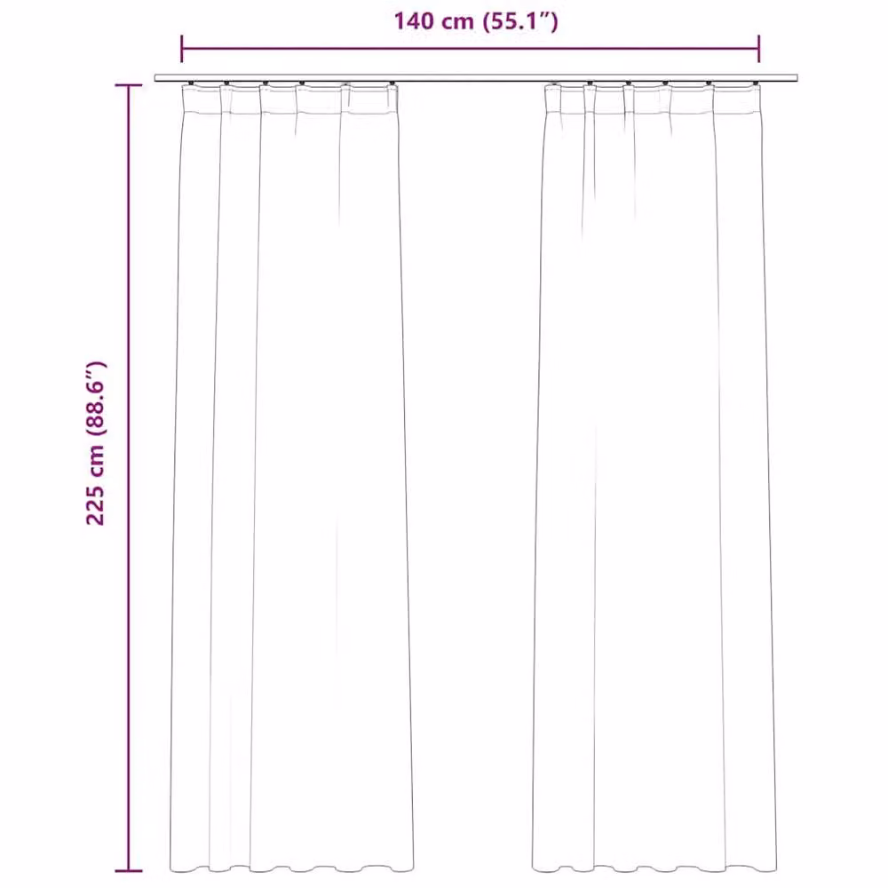 Berkfield Home Velvet Blackout Curtains, 2 Pack, Pink, W: 140 cm, H: 225 cm – 4