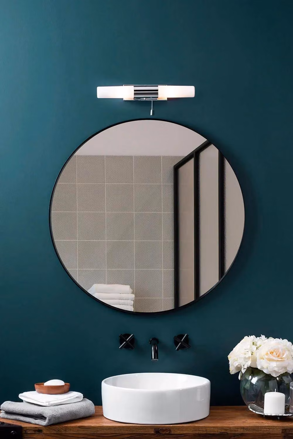 BHS Lighting Capri Modern Chrome and Silver Glass Wall Light for Bathroom – 2