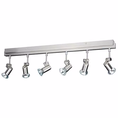 Netlighting Linea Verdace Modern 6 Light Adjustable Aluminium Ceiling Spotlight Bar in Grey
