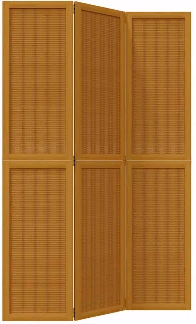 Berkfield Home 3-Panel Room Divider in Brown Solid Wood