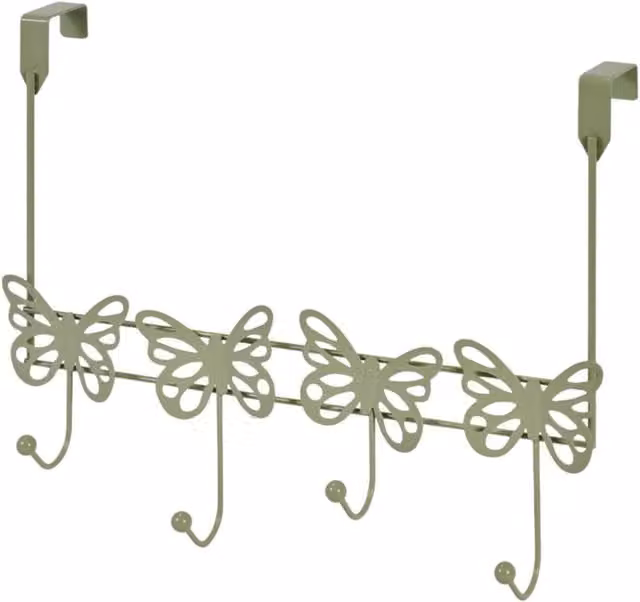 Showerdrape Butterflies Over-Door Storage Hooks in Green, Pink or White – 1