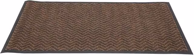 VOGREX Brown Washable Polyester Outdoor Entryway Doormat, W/D/H: 90 x 150 cm – 1