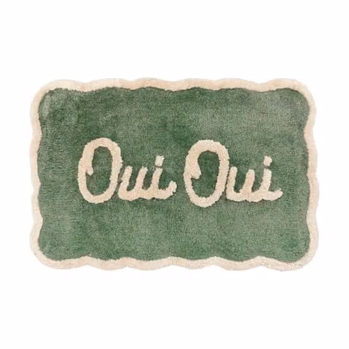 Mooky Mats Oui Oui Scalloped Non-Slip Bath Mat, Green, W: 80 cm, D: 50 cm