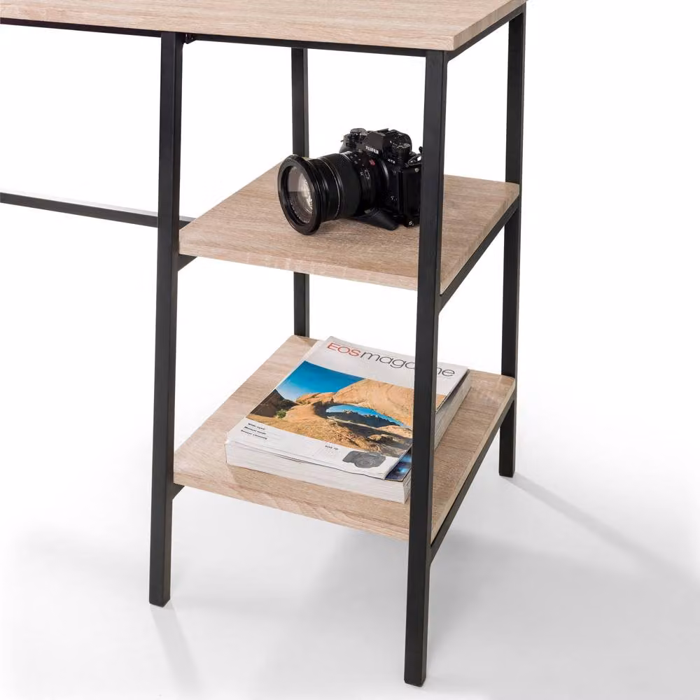 Cheshire Signature Camden Modern Writing Desk in Black and Sonoma Oak – 3