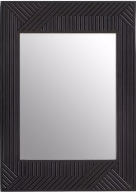 Fifty Five South Barn Antique Wood Effect Rectangular Wall Mirror in Black