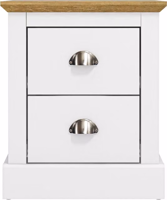 Galano Sufy Compact 2 Drawer Bedside Table Nightstand in White