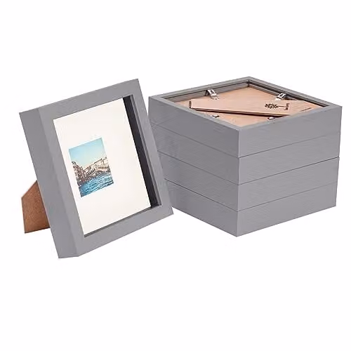 Nicola Spring Square Single Hanging Photo Frame in Grey and White