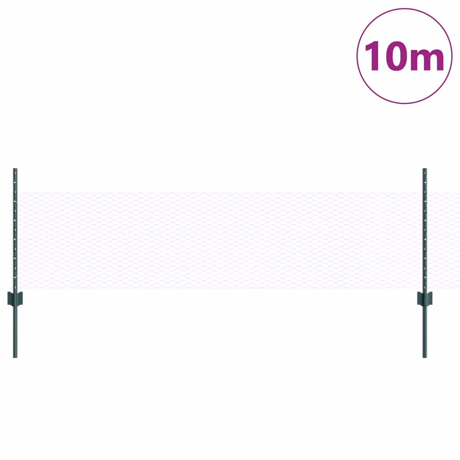 Berkfield Home Green Steel U-Channel Fence Post Set, 11 Pieces, Height: 60 cm – 2