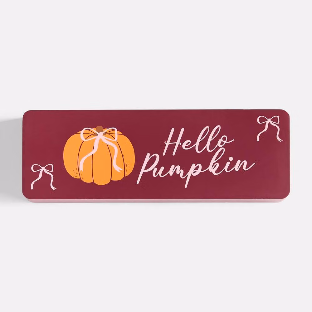 OHS Autumn Pumpkin Slogan Tabletop Ornament for Halloween Home Decor in Red – 2
