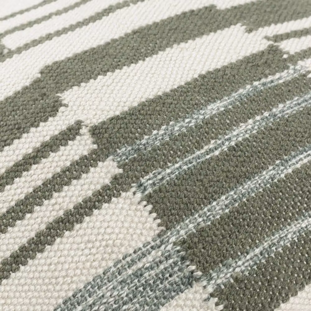 HOEM Torode Woven Green Striped Boho Square Cotton Cushion W/D/H: 45 x 45 x 45 cm – 4