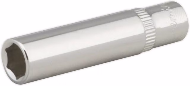 Loops 8mm Deep Drive Socket 1/4 inch Square Drive Forged Chrome Vanadium Steel in Silver
