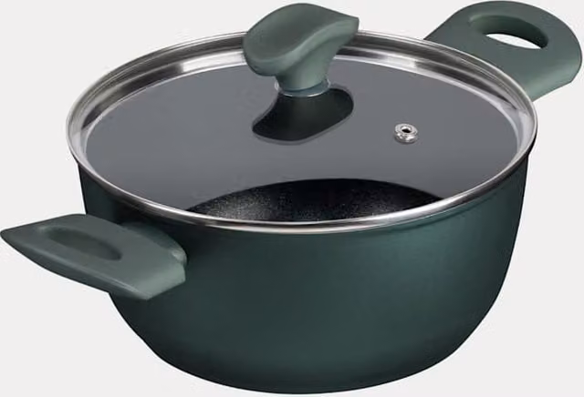 Prestige Non Stick Aluminium Ceramic Stock Pot, Dark Green, 24 cm
