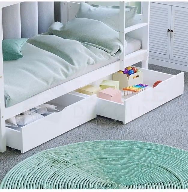 Home Discount Junior Vida Libra Wooden Underbed Storage Drawers in White – 1