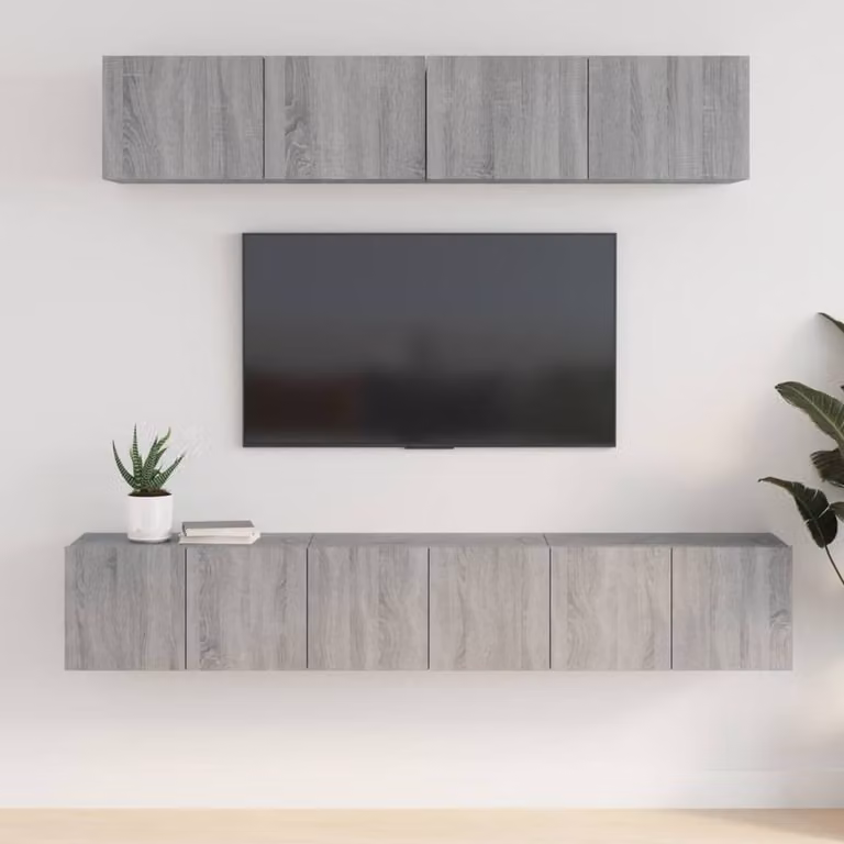 Berkfield Home Classic 5 Piece Grey Sonoma TV Cabinet Set in Engineered Wood