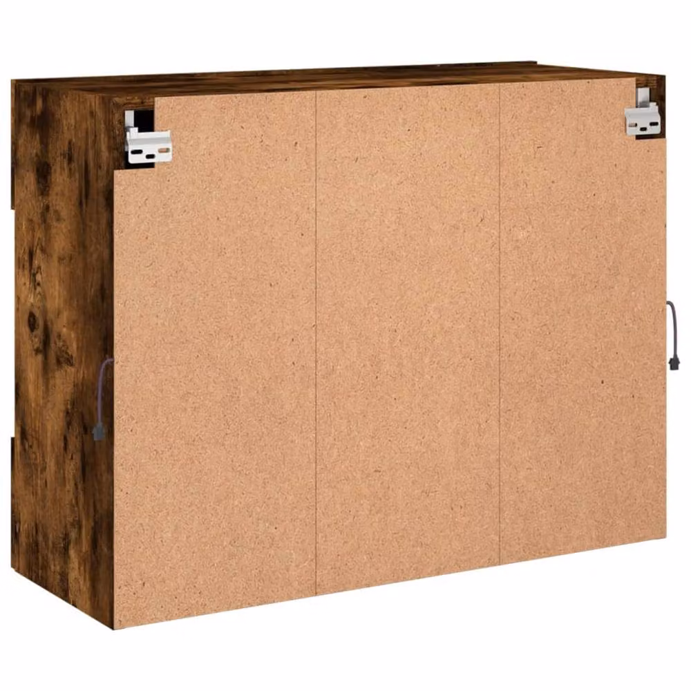 Berkfield Home TV Wall Cabinet with LED Lights in Smoked Oak Brown, W: 78.5 cm, D: 30 cm, H: 60.5 cm – 7