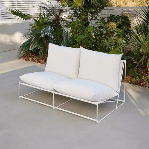 Home Detail Modern Metal Garden Chair, 2 Seater, White – 2