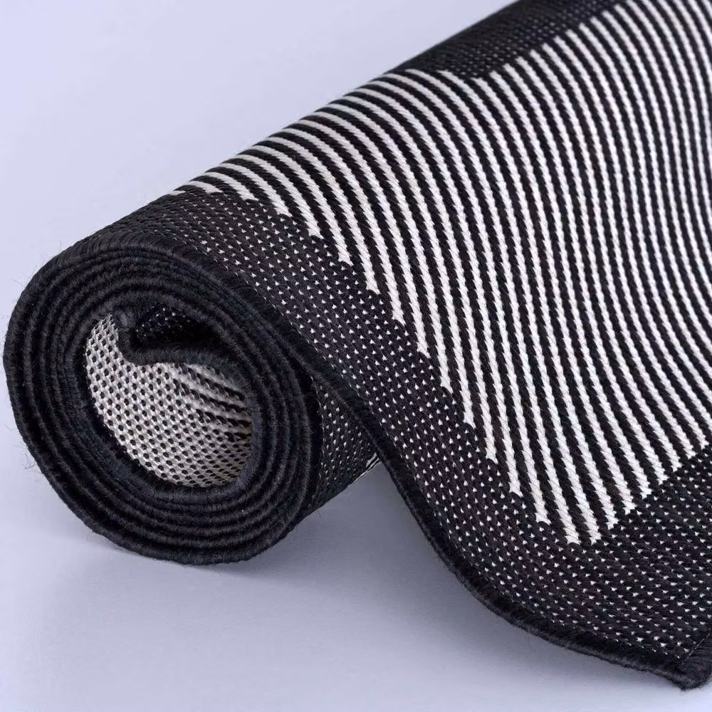 THE RUGS Black Bordered Weather Resistant Outdoor and Indoor Garden Patio Rug, W: 240 cm, D: 340 cm – 5