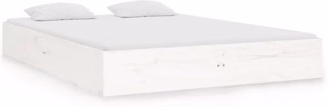 Berkfield Home White Solid Pine Wood Small Double Bed Frame W: 120 cm, D: 190 cm – 1